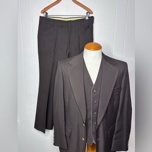 Vintage Retro 70’s-80’s JC Penney Brown 3 Piece SUIT